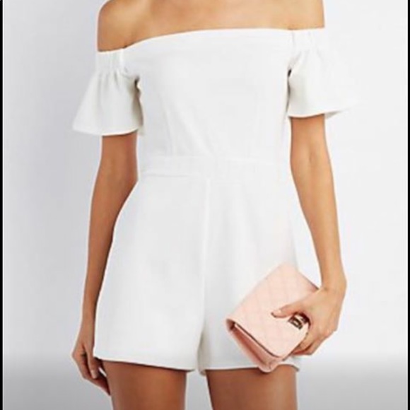 Charlotte Russe Dresses & Skirts - Off-the-shoulder white romper